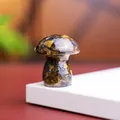 Exquisite tiger's eye crystal filled resin mushroom sculpture home decor ornament SKU - Style ② Tiger's Eye