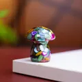 Handmade resin mushroom figurine filled with colorful natural crystals for home decor - Style ② Colorful Seashell