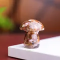 Artistic resin mushroom ornament filled with natural crystal stones for home decor - Style ② Red Agate