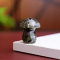 Handcrafted resin mushroom ornament filled with dark natural crystal chips for decor - Style ② Labradorite