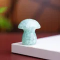 Resin-filled natural crystal mushroom figurine in light blue for home decor - Style ② Blue Crystal