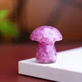 Handmade purple amethyst natural crystal resin mushroom figurine for home decor. - Style ② Rose Red