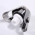 Stainless steel champagne stopper with vacuum seal in metallic finish for wine - Long Spout (Silver)