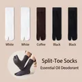 Calcetines tabi de algodón para hombre con dos dedos en blanco, café y negro - 5 Pares / Combo Negro/Café/Blanco