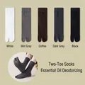 Men's comfortable cotton two-toe tabi socks in multiple colors including black and grey - 5 Pairs / 5-Color Combo