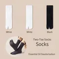 Professional men's cotton two-toe tabi socks available in white, black and grey colors - 3 Pairs Pack / Black/White Combo