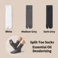 Men's cotton two-toe split socks available in white, medium grey, and dark grey - 3 Pairs Pack / Gray Combo