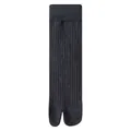 Professional dark grey ribbed split-toe tabi socks for men with high elastic cuff - Dark Gray