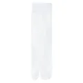 Men's white cotton split-toe tabi socks, high-quality ribbed knit mid-calf length - White