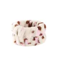 Polsino in morbida flanella felpata con stampa leopardata per lavaggio viso - Base Beige Con Stampa Leopardata (polso)
