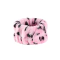 Polsino in flanella rosa leopardata per lavaggio viso e cura della pelle - Fondotinta Con Stampa Leopardata (polso)