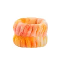 Polsini in morbida flanella sfumata arancione e rosa per lavaggio viso e cura della pelle - Colore Giallo-arancio (polso)