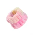 Polsino in morbida flanella per lavare il viso con sfumatura rosa e gialla e consistenza soffice - Arcobaleno Rosa (polso)