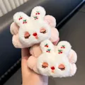 Coppia di polsini a forma di coniglio in peluche rosa per lavaggio viso, set 10x5cm - Polvere Per Denti Di Coniglio Alla Ciliegia (polso Singolo)
