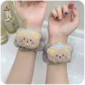 Polsini lavaviso in flanella grigia con graziose decorazioni a forma di orsetto - Orsetto Sombrero Color Kaki (polso Singolo)