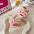 Polsini in peluche a zampa di gatto rosa per lavaggio del viso in morbida flanella - Polvere Per I Piedi (polso Singolo)