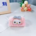 Polsino in peluche rosa con personaggio My Melody e fiocco blu per il lavaggio del viso - Capelli Ricci Rosa My Melody (polso Singolo)