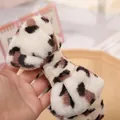 Fascia per capelli in flanella leopardata per il lavaggio del viso e il makeup - 68 Fiocco Con Motivo Floreale E Stampa Leopardata