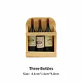 3D realistic miniature wooden wine rack fridge magnet featuring three wine bottles - Three Bottle Wine Rack