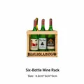 3D miniature wine bottle wooden crate fridge magnet, 4.2x3x5cm miniature wine rack - Six Bottle Wine Rack