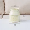 Vase à fleurs rétro en fer blanc vieilli pour fleurs sèches artificielles - Style Pot à Lait avec Poignée / Petit (9x15x12cm) / Blanc rétro