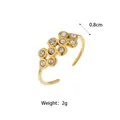 Elegant 18K gold plated stainless steel ring with sparkling cubic zirconia flower design - Snake Flower Style (008RJ19638) / Open / Gold
