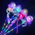 Bacchetta magica a LED con sfera stellata colorata e nastri in raso colorati gioco - Stile Rotondo