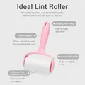 Pink tearable lint roller for efficient pet hair and dust removal from clothing - Lint Roller Set / 1 Handle + 12 Rolls