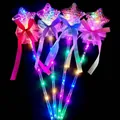 Bacchette magiche a stella luminosa con luci LED e nastri colorati in quattro colori - Stella a cinque punte