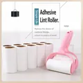 Ergonomischer rosa doppelseitiger Fusselroller mit 9 Ersatzrollen für Tierhaare und Kleidung - Fusselroller-Set / 1 Griff + 1 Rolle