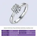 Eleganter Ring aus 925er Sterlingsilber mit einem runden 3-Karat-Moissanit-Stein - R11445 Stil (3 Karat)