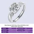 925 Sterling Silber Moissanit Ring mit 1 Karat runden Hauptstein und Versilberung - R11564 Stil (1 Karat)