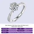 Eleganter Ring aus 925er Sterlingsilber mit einem runden 3-Karat-Moissanit-Stein - R12341 Stil (3 Karat)