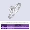 Eleganter Ring aus 925er Sterlingsilber mit einem 1-Karat-Moissanit-Solitär - R12939 Stil (1 Karat)