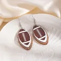 Stylish glitter football dangle earrings for sports fans Super Bowl game day jewelry - Acrylic Drop Earrings (E8324)