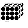 Wasserfeste abwischbare PVC-Tafelaufkleber rund schwarz 38mm für Gewürzgläser - L12 Runder Stil (12 Aufkleber/Blatt) / 170x130mm