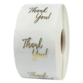 Self-adhesive gold foil Thank You stickers on a roll for elegant gift packaging decoration - Style 9 (Transparent Gold Stamping)