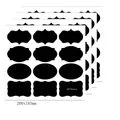 Abwischbare schwarze PVC-Tafelaufkleber für Küchengewürzgläser und Glasflaschen - K12 Stil (12 Aufkleber/Blatt) / 200x185mm