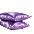 Elegant purple satin silk pillowcases for hair and skin, smooth envelope closure finish - 2 Pieces/Pack (S) / Purple