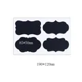 4er-Set schwarze abwischbare PVC-Tafelaufkleber, Maße 85x50 mm für Gewürzgläser in der Küche - M4 Stil (4 Aufkleber/Blatt) / 120x190mm