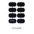 Satz abwischbarer schwarzer PVC-Tafelaufkleber für Küchengewürzgläser 50x75 mm - TY8 Stil (8 Aufkleber/Blatt) / 215x162mm