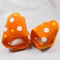 Adjustable orange mushroom-style dotted plush hat accessory for cats and small dogs - Small / Polka Dot Style / Orange