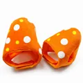Adjustable orange mushroom-style dotted plush hat accessory for cats and small dogs - Polka Dot Style