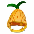 Funny pineapple-shaped plush hat for cats and small dogs in vibrant yellow and green. - Small / Pineapple Style / Yellow