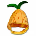 Funny pineapple-shaped plush hat for cats and small dogs in vibrant yellow and green. - Pineapple Style