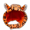 Tiger striped plush pet hat with cute ears and adjustable strap for cats and small dogs - Tiger Style