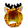 Cute giraffe pattern pet hat with black antlers for cats and small dogs - Deer Shape Style