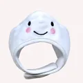 Cute smiling white cloud plush pet headgear hat for cats and small dogs costume - Small / Cloud Style / White