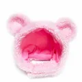 Cozy pink plush bear ear hat accessory for small dogs and cats pet costume headwear - Tricolor Bear Pink Style