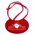 Festive red Christmas pet bib with cute Santa Claus print and adjustable neck strap - Christmas Bib